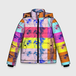 Куртка зимняя для мальчика Глаза Джексона, цвет: 3D-светло-серый