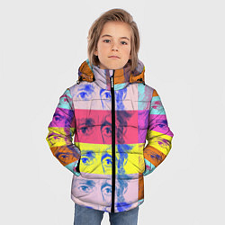Куртка зимняя для мальчика Глаза Джексона, цвет: 3D-светло-серый — фото 2