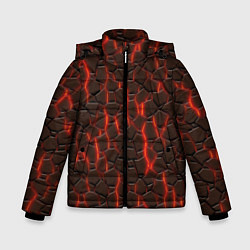 Куртка зимняя для мальчика Лава и камни, цвет: 3D-черный