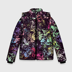 Куртка зимняя для мальчика Яркие краски, цвет: 3D-черный