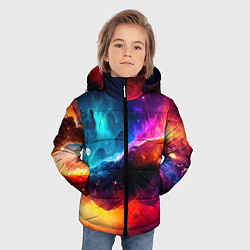Куртка зимняя для мальчика Космос, созданный нейросетью, цвет: 3D-черный — фото 2