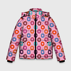 Куртка зимняя для мальчика Вкусные пончики, цвет: 3D-черный
