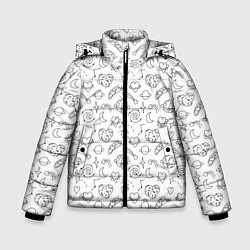 Куртка зимняя для мальчика Дудлы с темой любви и космоса, цвет: 3D-светло-серый