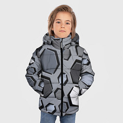Куртка зимняя для мальчика Металик - разрезы доспех, цвет: 3D-черный — фото 2