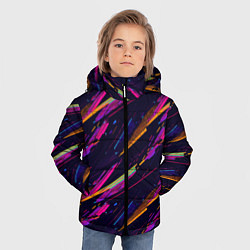 Куртка зимняя для мальчика Глитч полосы, цвет: 3D-красный — фото 2