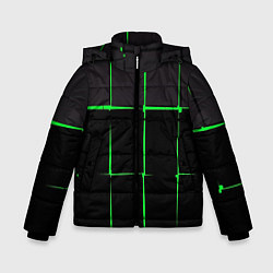 Куртка зимняя для мальчика Абстрактные лучи лазерные, цвет: 3D-красный