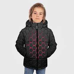 Куртка зимняя для мальчика Сталь броня соты, цвет: 3D-светло-серый — фото 2