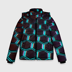 Куртка зимняя для мальчика Неоновая сталь бронированная, цвет: 3D-черный