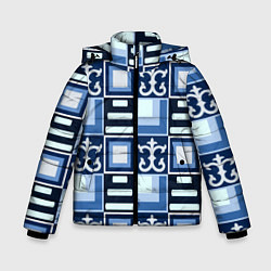 Куртка зимняя для мальчика Геометрический паттерн, цвет: 3D-черный