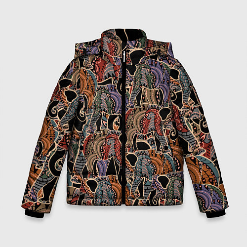 Зимняя куртка для мальчика Камуфляж из слона / 3D-Красный – фото 1