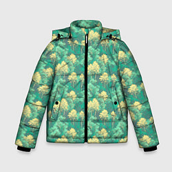 Куртка зимняя для мальчика Камуфляж деревья двуцветный, цвет: 3D-светло-серый