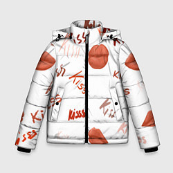 Куртка зимняя для мальчика Поцелуйчики, цвет: 3D-светло-серый