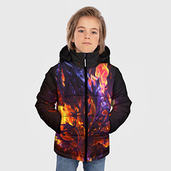Куртка зимняя для мальчика Текстура огня, цвет: 3D-черный — фото 2