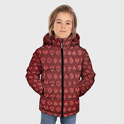 Куртка зимняя для мальчика Паттерн элементали под пиро, цвет: 3D-черный — фото 2