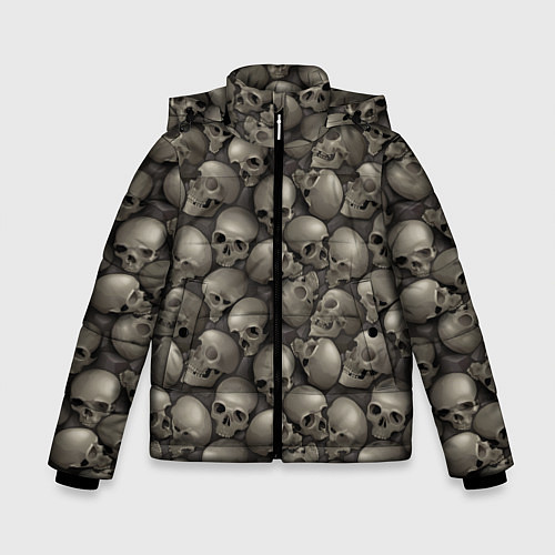 Зимняя куртка для мальчика Стена черепов / 3D-Светло-серый – фото 1