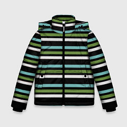 Куртка зимняя для мальчика Абстрактные тёмные полосы, цвет: 3D-черный