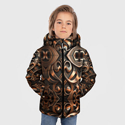 Куртка зимняя для мальчика Золотой узор - паттерн, цвет: 3D-светло-серый — фото 2