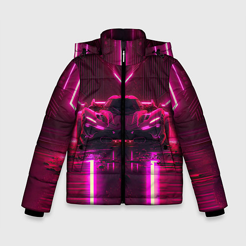 Зимняя куртка для мальчика Неоновый спорткар / 3D-Красный – фото 1