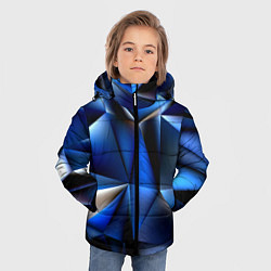 Куртка зимняя для мальчика Polygon blue abstract, цвет: 3D-светло-серый — фото 2