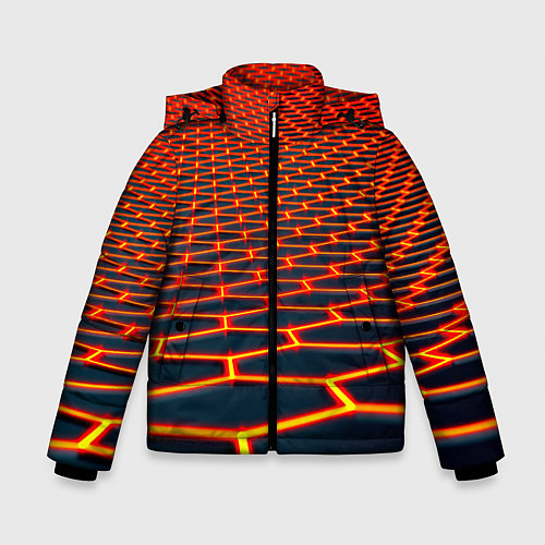 Зимняя куртка для мальчика Honeycomb yellow cyber / 3D-Красный – фото 1