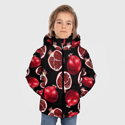 Куртка зимняя для мальчика Гранаты на черном фоне - паттерн, цвет: 3D-черный — фото 2