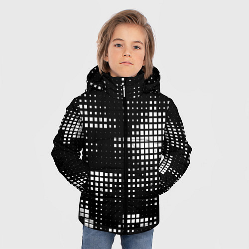 Зимняя куртка для мальчика Pixel art - abstraction / 3D-Светло-серый – фото 3