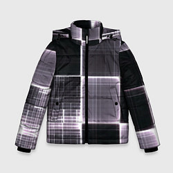 Куртка зимняя для мальчика Серое неоновое в клеточку, цвет: 3D-светло-серый