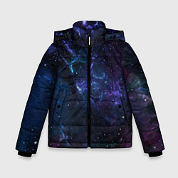 Куртка зимняя для мальчика Сияние галактик Космос, цвет: 3D-красный