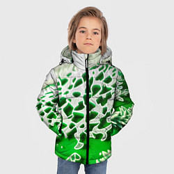 Куртка зимняя для мальчика Узор зелени-арт, цвет: 3D-черный — фото 2