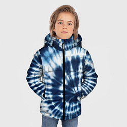 Куртка зимняя для мальчика Эффект тай дай - размытый синий узор, цвет: 3D-красный — фото 2