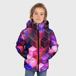 Куртка зимняя для мальчика Цветные кубики, цвет: 3D-черный — фото 2