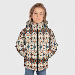 Куртка зимняя для мальчика Узорчатые квадраты, цвет: 3D-черный — фото 2