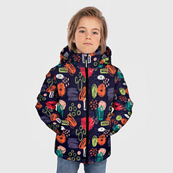 Куртка зимняя для мальчика Разноцветные завитки, цвет: 3D-светло-серый — фото 2