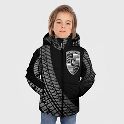 Куртка зимняя для мальчика Porsche tire tracks, цвет: 3D-черный — фото 2