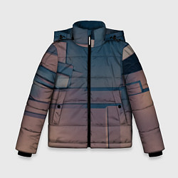 Куртка зимняя для мальчика Абстрактные геометрические соединения, цвет: 3D-светло-серый