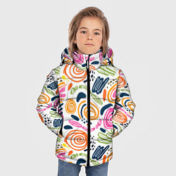 Куртка зимняя для мальчика Геометрический паттерн, цвет: 3D-черный — фото 2