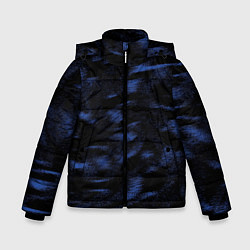 Куртка зимняя для мальчика Абстракция синего, цвет: 3D-черный
