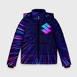 Куртка зимняя для мальчика Suzuki neon speed lines, цвет: 3D-черный