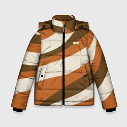 Куртка зимняя для мальчика Усы - линии ретро, цвет: 3D-черный