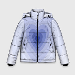 Куртка зимняя для мальчика Голубое сердце градиент, цвет: 3D-светло-серый