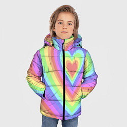 Куртка зимняя для мальчика Сердце - пастельные цвета, цвет: 3D-красный — фото 2