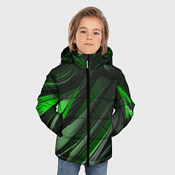 Куртка зимняя для мальчика Green black abstract, цвет: 3D-светло-серый — фото 2