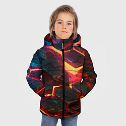 Куртка зимняя для мальчика Сломанные лавовые наносоты, цвет: 3D-светло-серый — фото 2