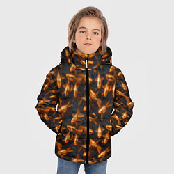 Куртка зимняя для мальчика Паттерн из золотых рыбок, цвет: 3D-светло-серый — фото 2