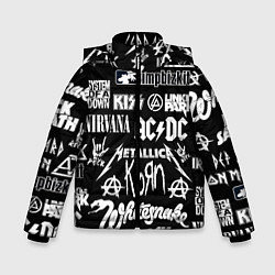 Куртка зимняя для мальчика Сборник тяжёлого рока, цвет: 3D-черный