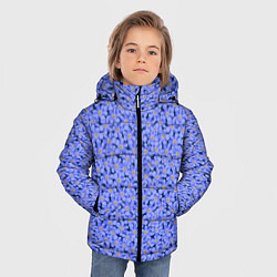 Куртка зимняя для мальчика Незабудки цветочный паттерн на темном фоне, цвет: 3D-черный — фото 2