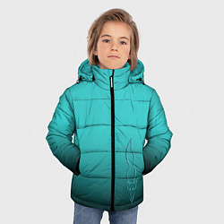Куртка зимняя для мальчика Силуэт лисы на градиентном фоне, цвет: 3D-светло-серый — фото 2