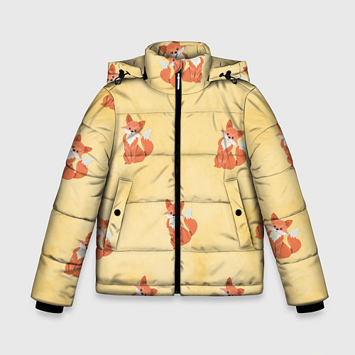 Зимняя куртка для мальчика Наблюдательные лисята / 3D-Красный – фото 1