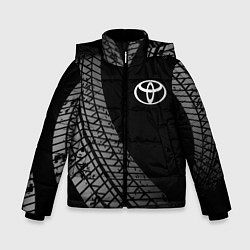 Куртка зимняя для мальчика Toyota tire tracks, цвет: 3D-черный