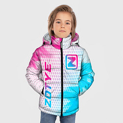 Куртка зимняя для мальчика Zotye neon gradient style: надпись, символ, цвет: 3D-черный — фото 2